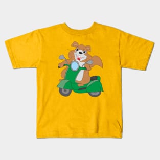 Squirrel on a moped Kids T-Shirt